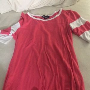 Pink with white stripe sleeves